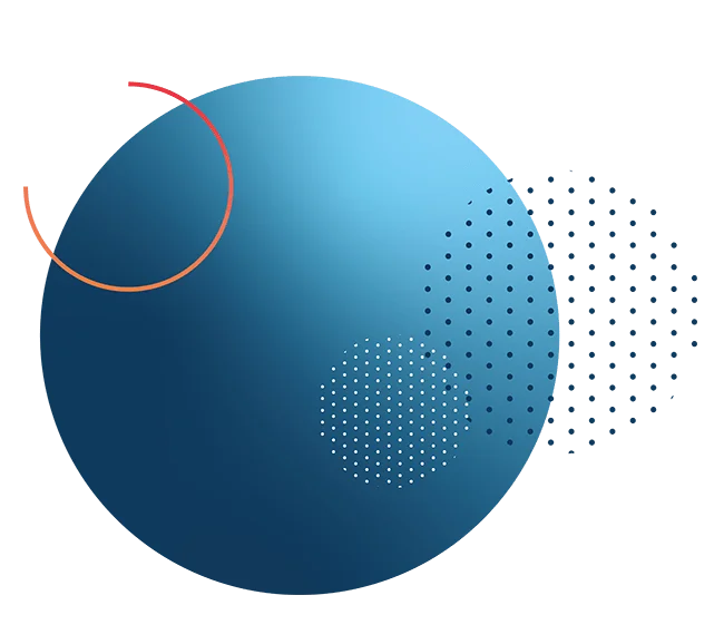 blue gradient ball and dot array